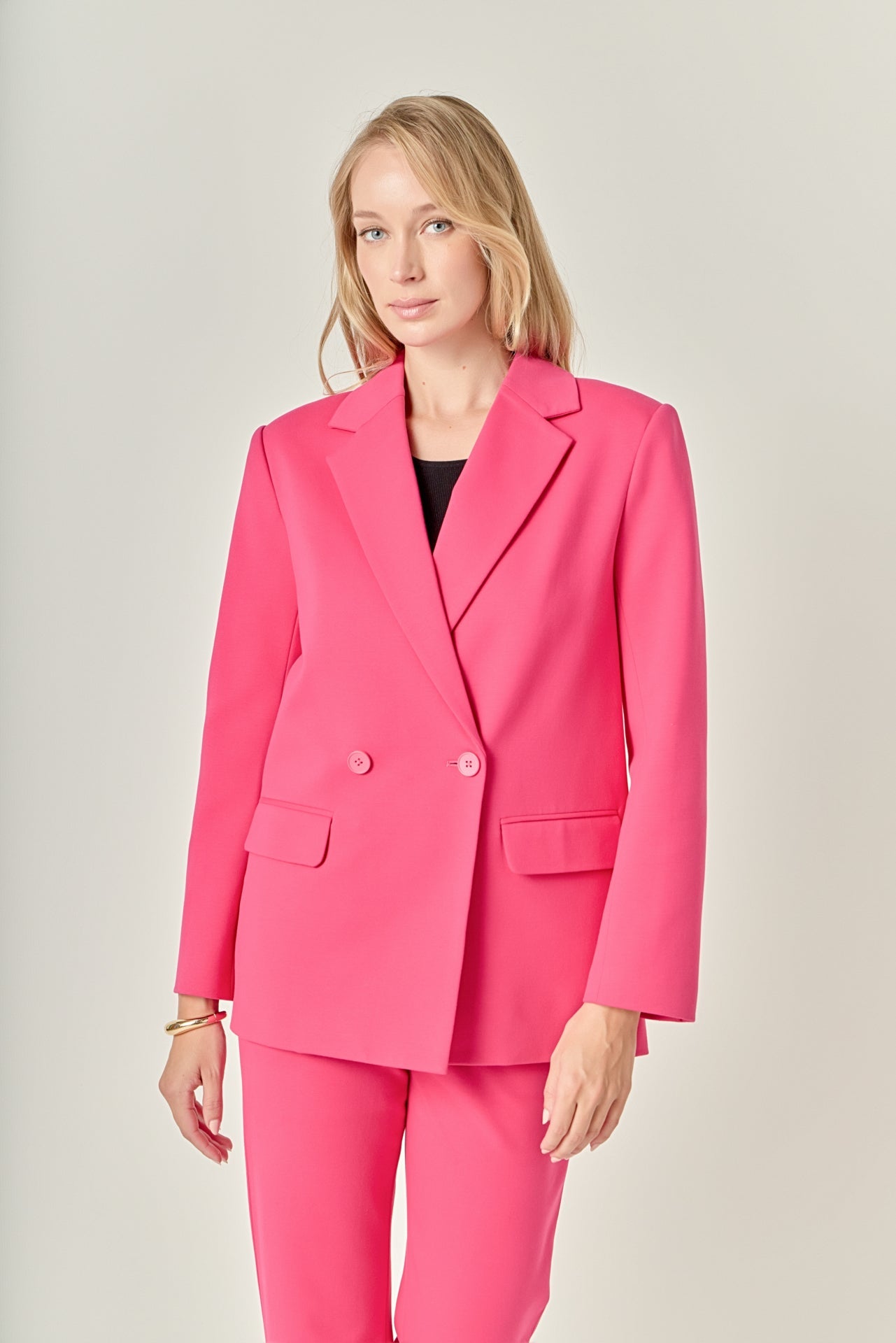 ENGLISH FACTORY - Double-breasted Knit Blazer - BLAZERS available at Objectrare