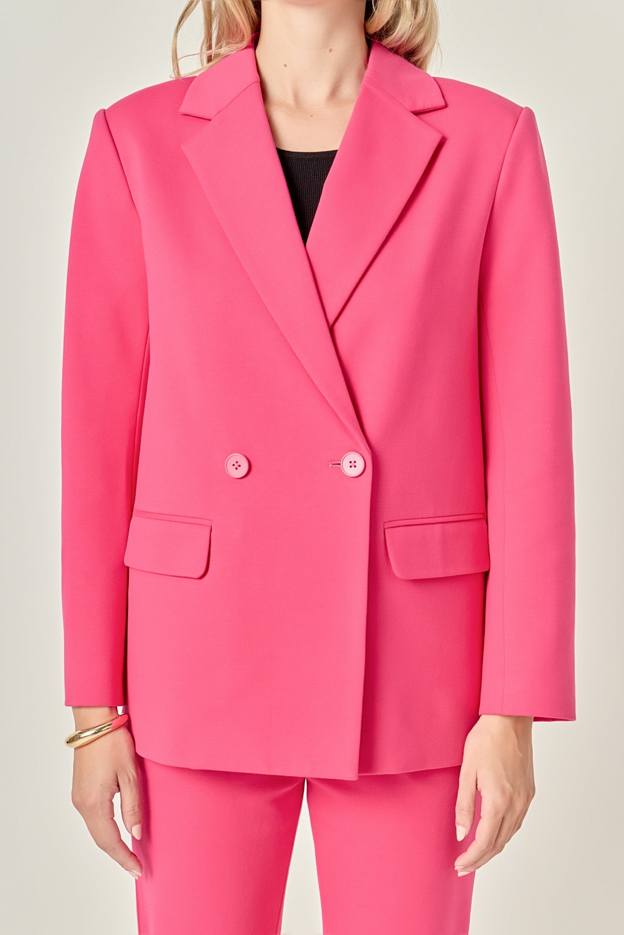 ENGLISH FACTORY - Double-breasted Knit Blazer - BLAZERS available at Objectrare