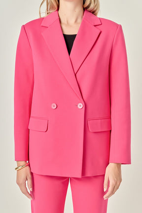ENGLISH FACTORY - Double-breasted Knit Blazer - BLAZERS available at Objectrare