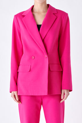 ENGLISH FACTORY - Double-breasted Knit Blazer - BLAZERS available at Objectrare