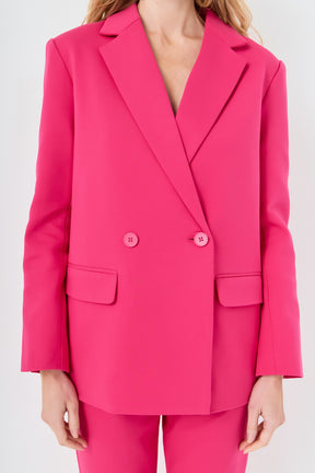 ENGLISH FACTORY - Double-breasted Knit Blazer - BLAZERS available at Objectrare