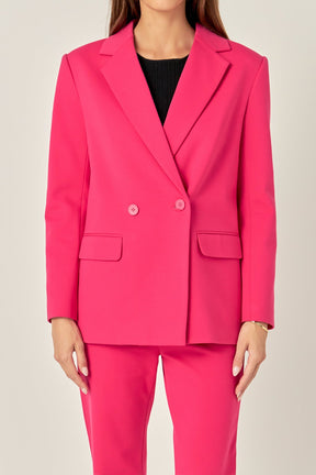 ENGLISH FACTORY - English Factory - Double-breasted Knit Blazer - BLAZERS available at Objectrare