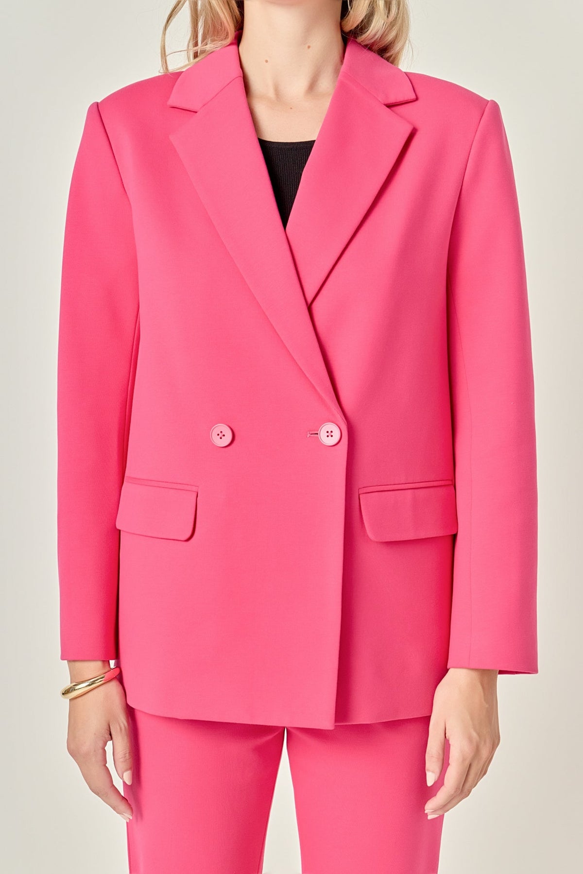 ENGLISH FACTORY - Double-breasted Knit Blazer - BLAZERS available at Objectrare