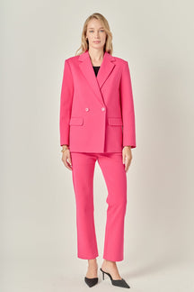 ENGLISH FACTORY - Double-breasted Knit Blazer - BLAZERS available at Objectrare