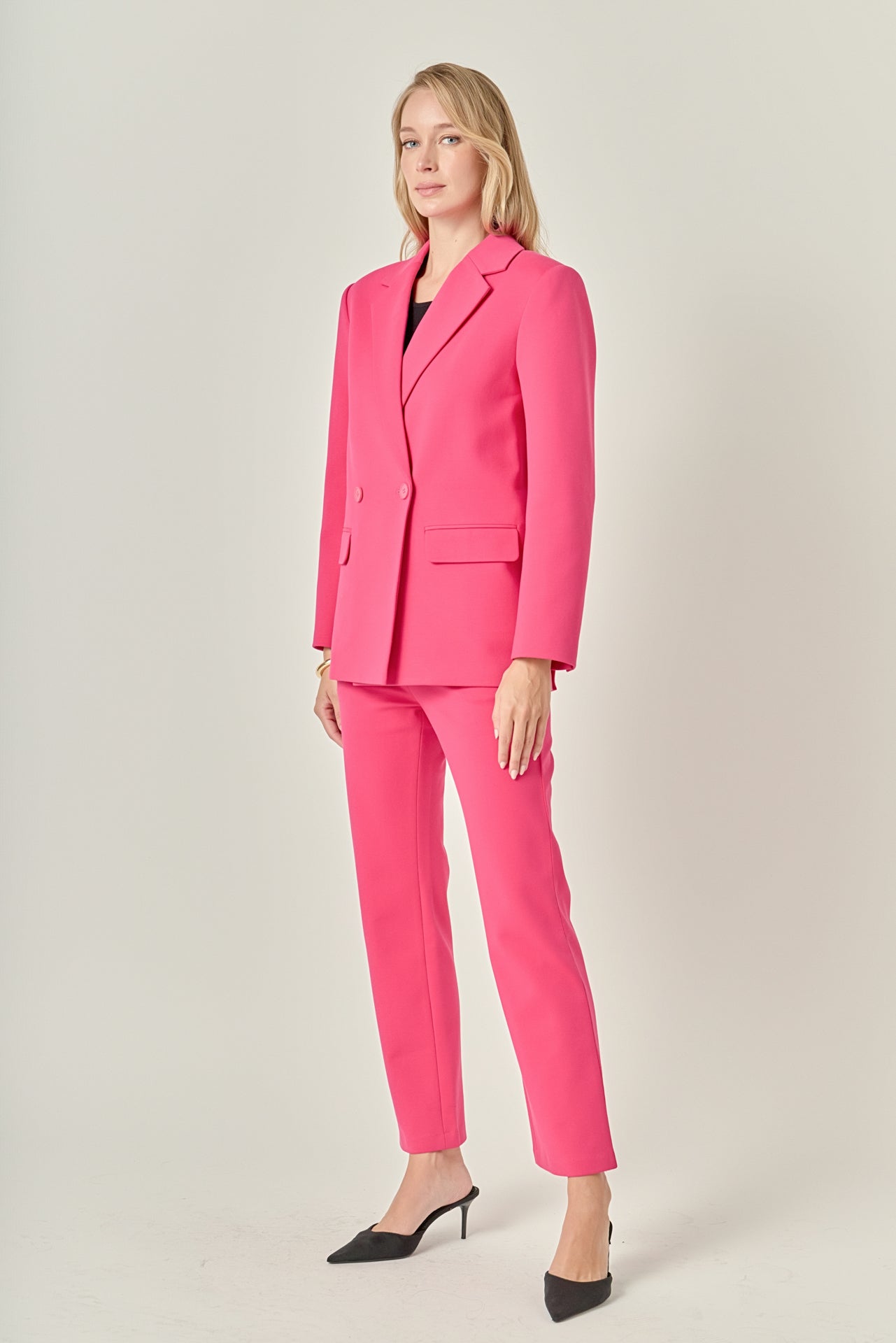 ENGLISH FACTORY - Double-breasted Knit Blazer - BLAZERS available at Objectrare