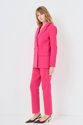 ENGLISH FACTORY - Double-breasted Knit Blazer - BLAZERS available at Objectrare
