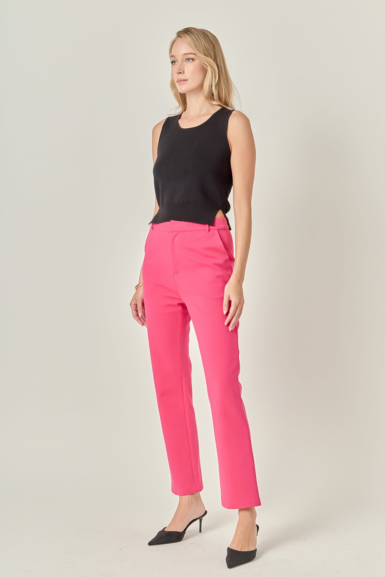 ENGLISH FACTORY - High-waist Knit Pants - PANTS available at Objectrare