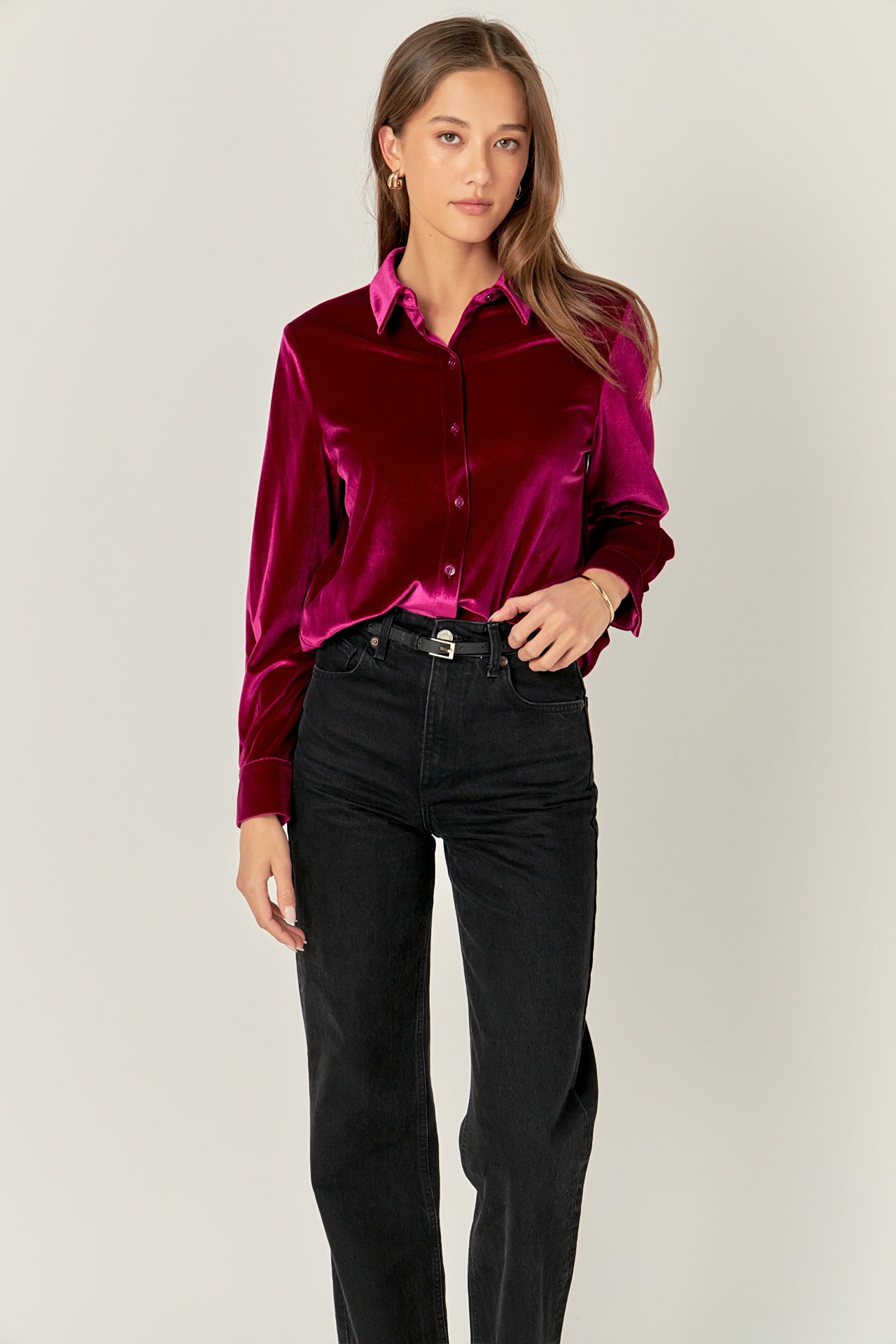 ENGLISH FACTORY - Velvet Classic Shirt - SHIRTS & BLOUSES available at Objectrare