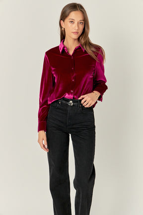 ENGLISH FACTORY - Velvet Classic Shirt - SHIRTS & BLOUSES available at Objectrare