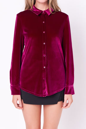 ENGLISH FACTORY - Velvet Classic Shirt - SHIRTS & BLOUSES available at Objectrare