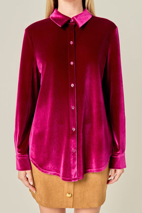 ENGLISH FACTORY - Velvet Classic Shirt - BLOUSES available at Objectrare