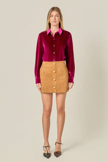 ENGLISH FACTORY - Velvet Classic Shirt - BLOUSES available at Objectrare