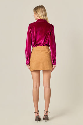 ENGLISH FACTORY - Velvet Classic Shirt - BLOUSES available at Objectrare