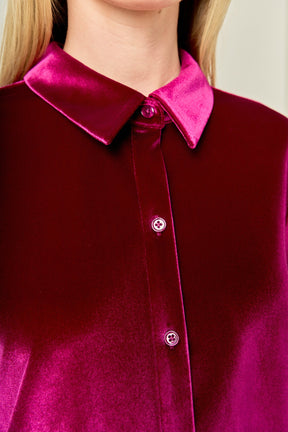 ENGLISH FACTORY - Velvet Classic Shirt - BLOUSES available at Objectrare