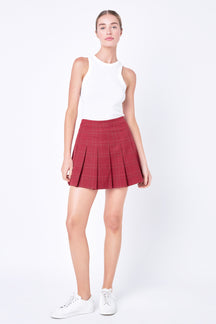 ENGLISH FACTORY - Pleated Check Skort - SKORTS available at Objectrare