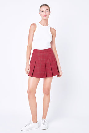 ENGLISH FACTORY - Pleated Check Skort - SKORTS available at Objectrare