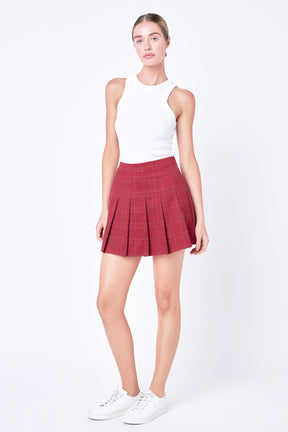 ENGLISH FACTORY - Pleated Check Skort - SKORTS available at Objectrare