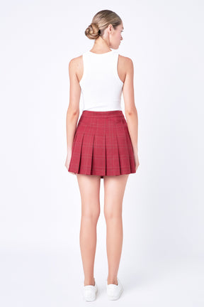 ENGLISH FACTORY - Pleated Check Skort - SKORTS available at Objectrare