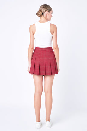 ENGLISH FACTORY - Pleated Check Skort - SKORTS available at Objectrare