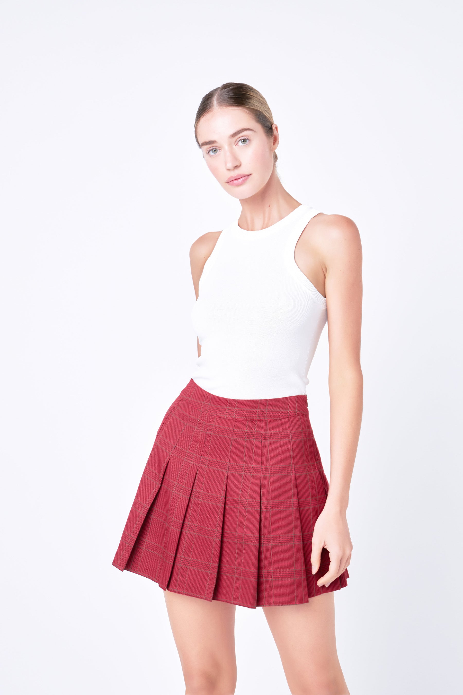 ENGLISH FACTORY - English Factory - Pleated Check Skort - SKORTS available at Objectrare