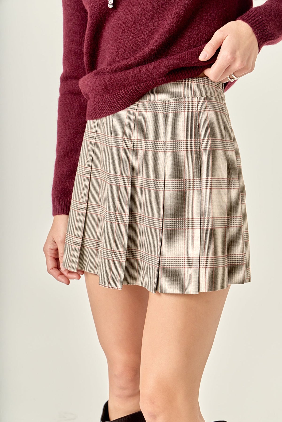 ENGLISH FACTORY - Pleated Check Skort - SKORTS available at Objectrare