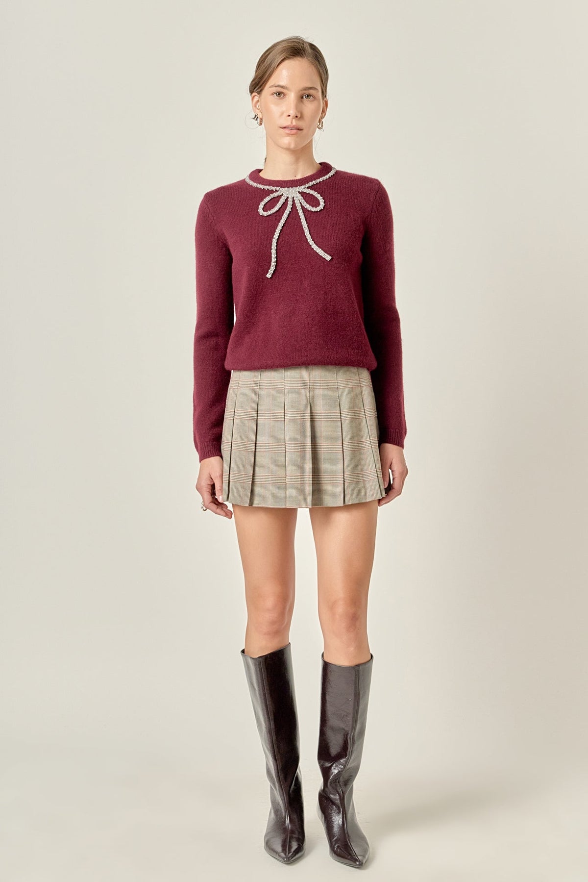 ENGLISH FACTORY - Pleated Check Skort - SKORTS available at Objectrare