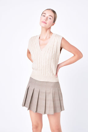 ENGLISH FACTORY - Pleated Check Skort - SKORTS available at Objectrare