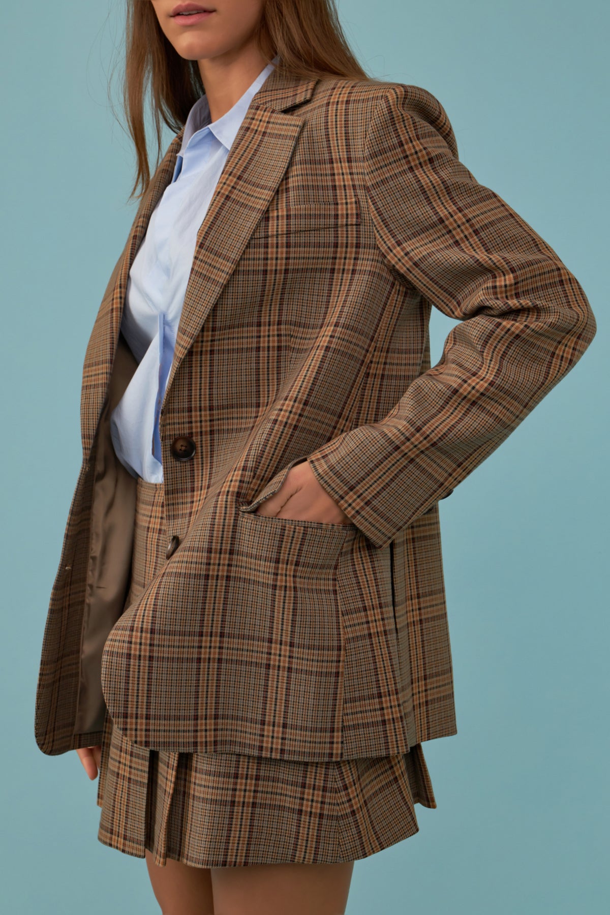 ENGLISH FACTORY - Oversized Check Blazer - BLAZERS available at Objectrare