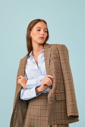 ENGLISH FACTORY - English Factory - Oversized Check Blazer - BLAZERS available at Objectrare