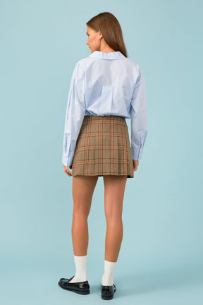 ENGLISH FACTORY - Box Pleated Check Skort - SKORTS available at Objectrare