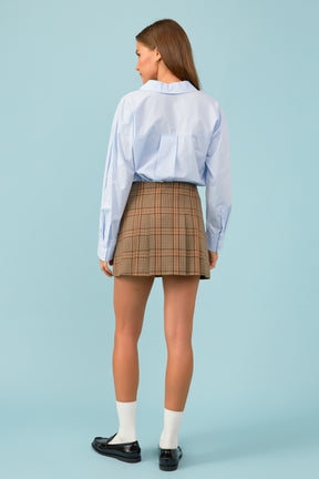 ENGLISH FACTORY - ENGLISH FACTORY - Box Pleated Check Skort - SKORTS available at Objectrare