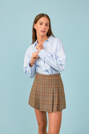 ENGLISH FACTORY - ENGLISH FACTORY - Box Pleated Check Skort - SKORTS available at Objectrare