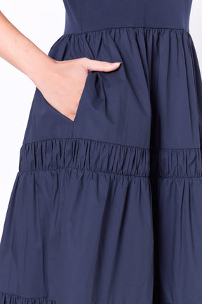 ENGLISH FACTORY - Mixed Media Midi Dress - DRESSES available at Objectrare