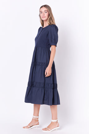 ENGLISH FACTORY - Mixed Media Midi Dress - DRESSES available at Objectrare