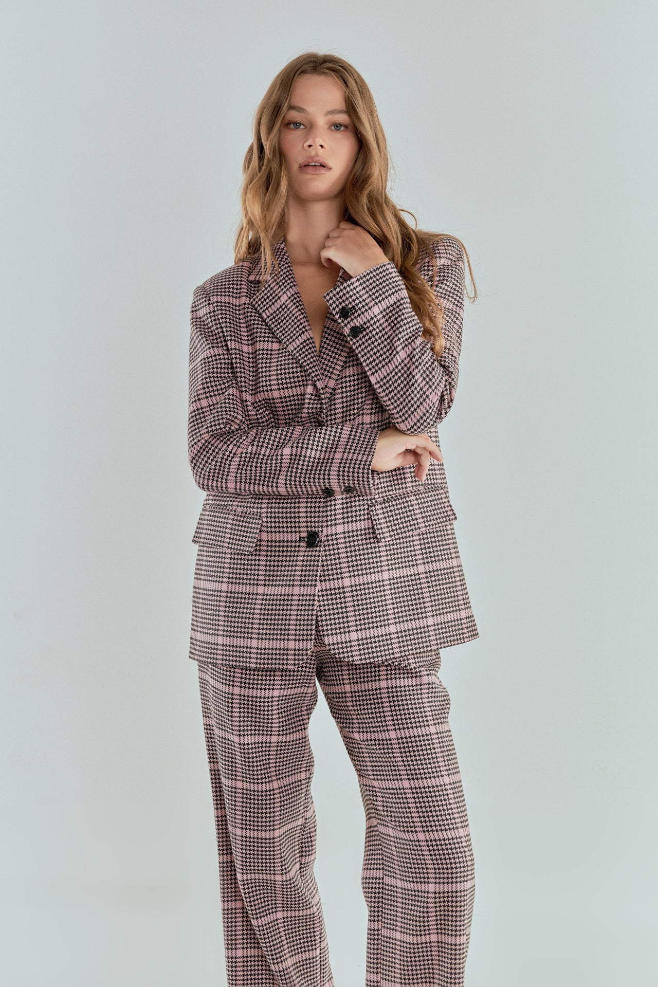 ENDLESS ROSE - Endless Rose - Houndstooth Oversize Blazer - BLAZERS available at Objectrare