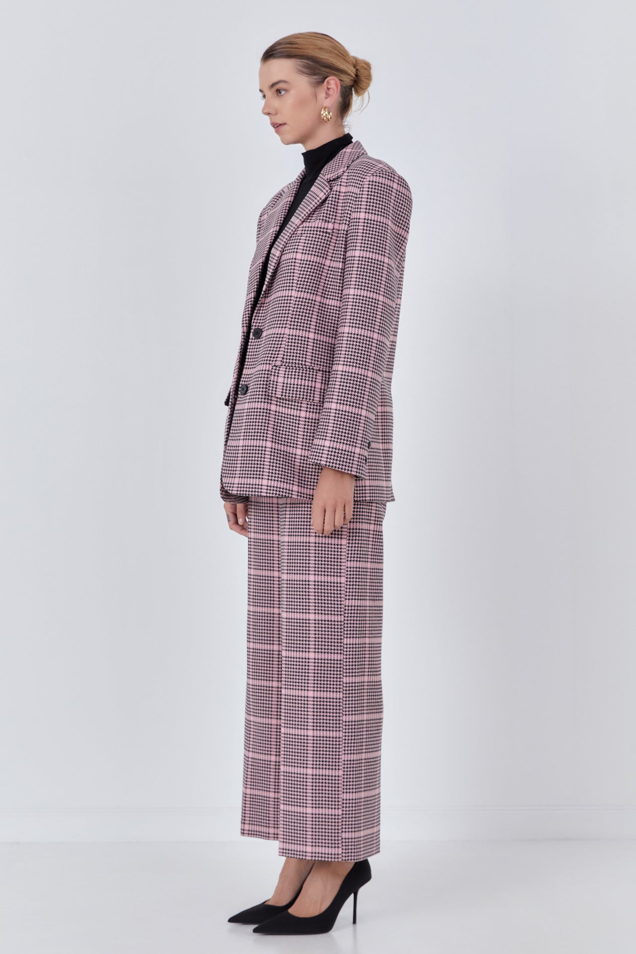 ENDLESS ROSE - Houndstooth Oversize Blazer - BLAZERS available at Objectrare