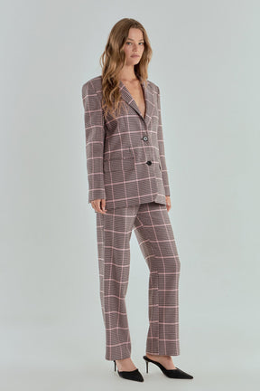ENDLESS ROSE - Houndstooth Oversize Blazer - BLAZERS available at Objectrare