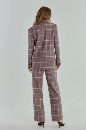 ENDLESS ROSE - Houndstooth Oversize Blazer - BLAZERS available at Objectrare