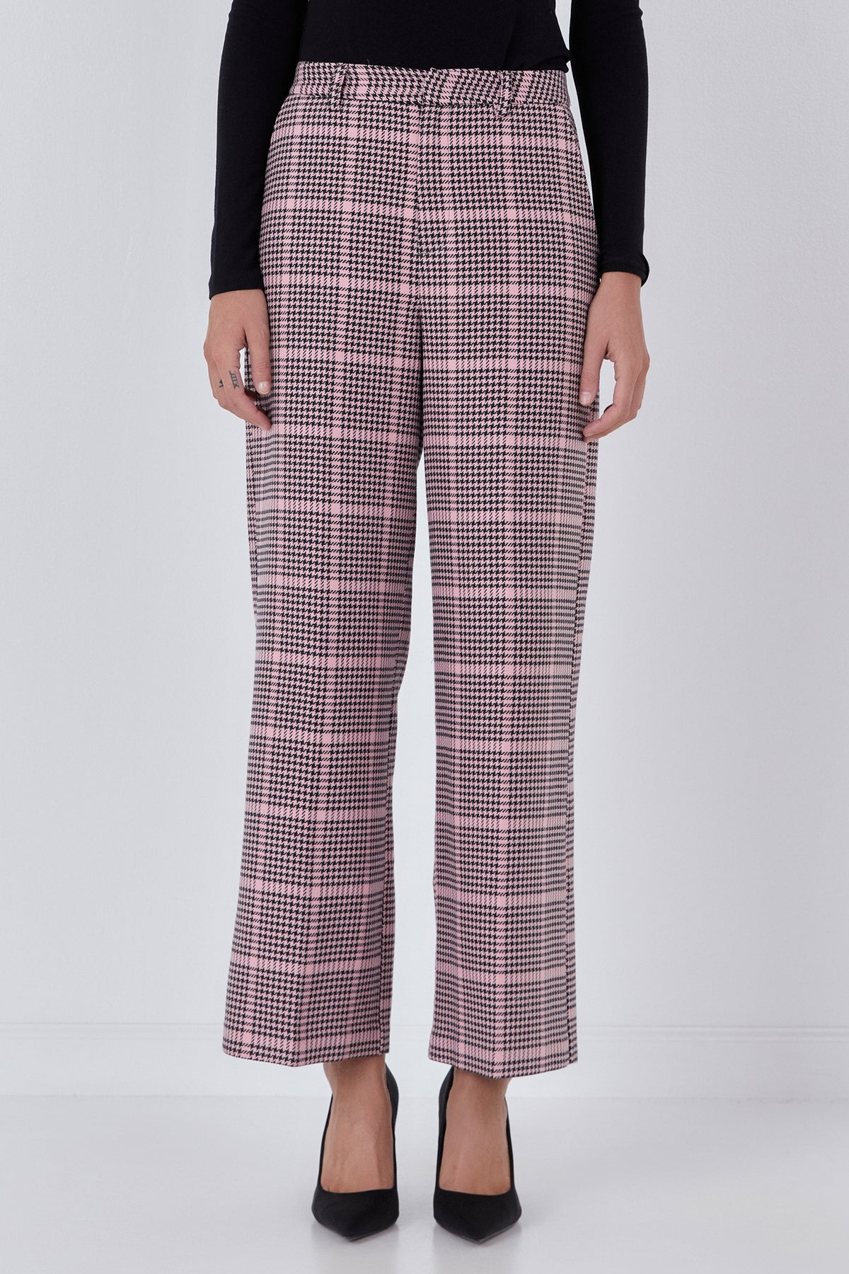 ENDLESS ROSE - Houndstooth Women Pants - PANTS available at Objectrare