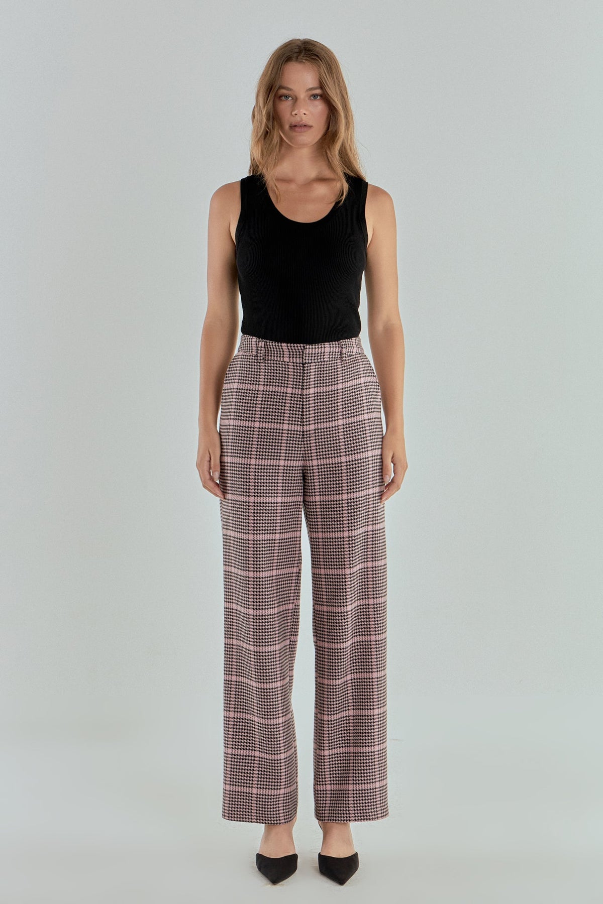 ENDLESS ROSE - Endless Rose - Houndstooth Women Pants - PANTS available at Objectrare