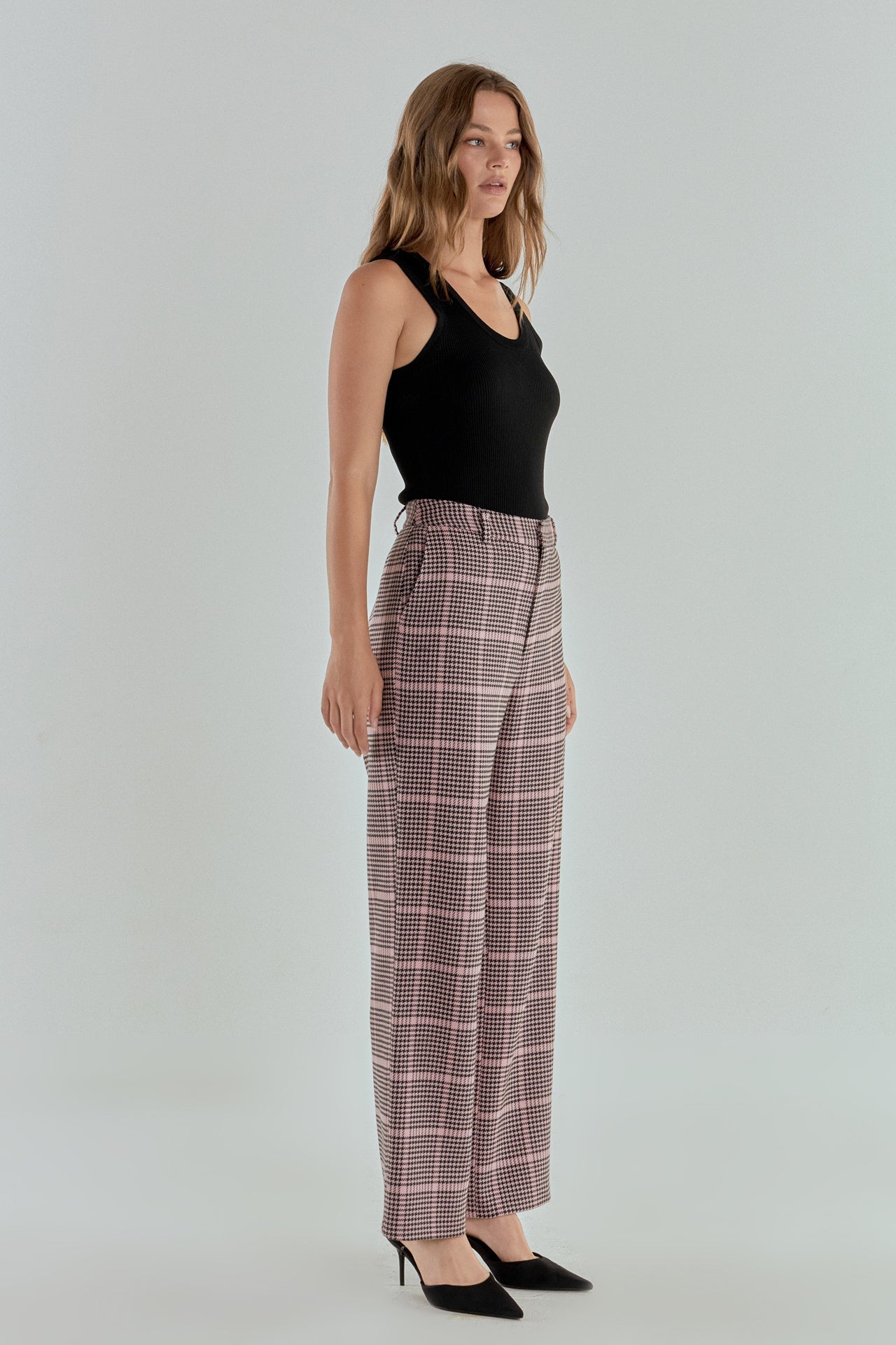 ENDLESS ROSE - Houndstooth Women Pants - PANTS available at Objectrare