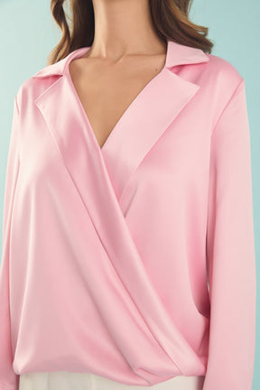 ENDLESS ROSE - Wrapped Satin Blouse - SHIRTS & BLOUSES available at Objectrare