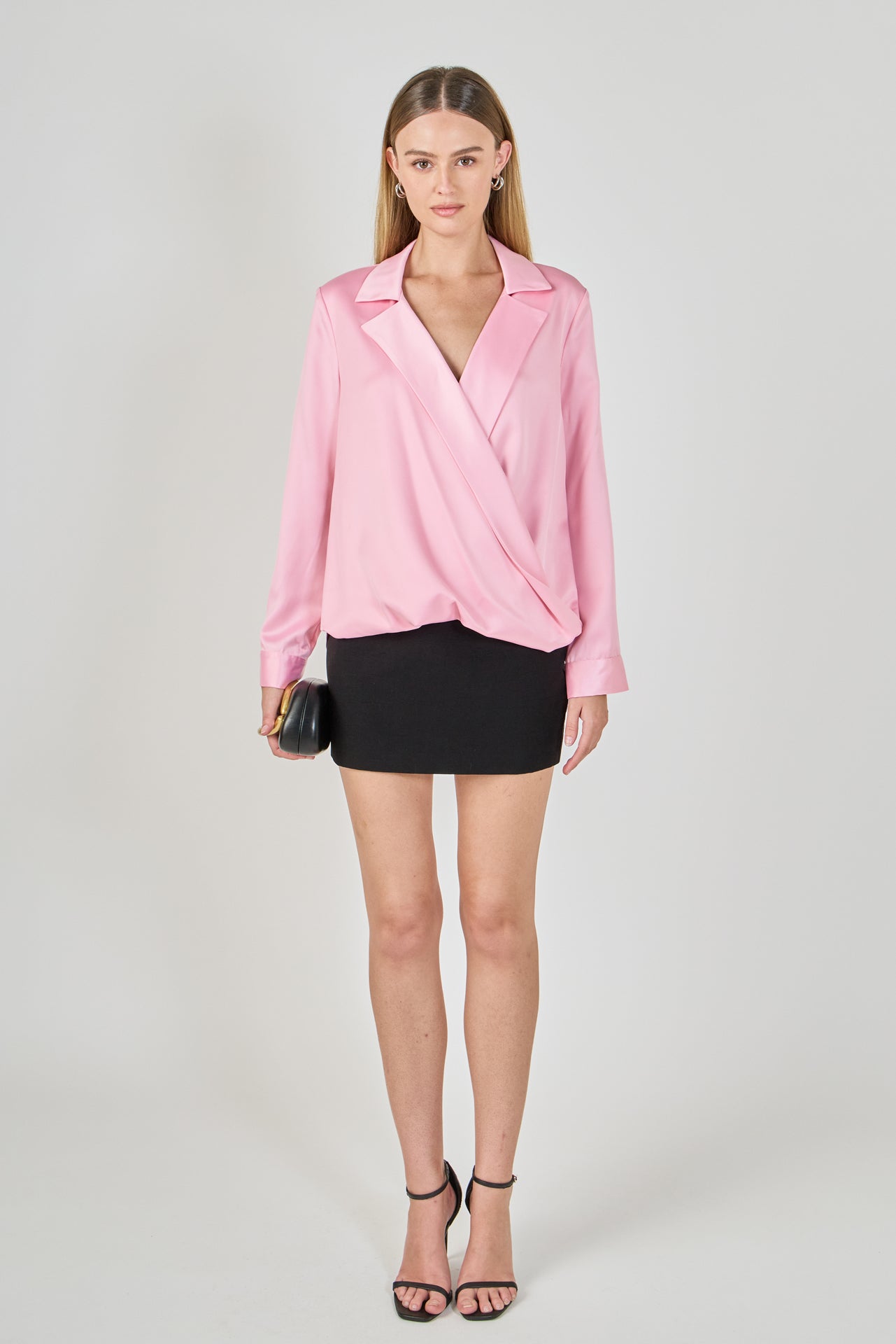 ENDLESS ROSE - Wrapped Satin Blouse - SHIRTS & BLOUSES available at Objectrare
