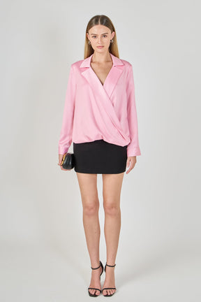 ENDLESS ROSE - Wrapped Satin Blouse - SHIRTS & BLOUSES available at Objectrare