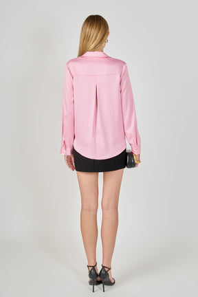 ENDLESS ROSE - Wrapped Satin Blouse - SHIRTS & BLOUSES available at Objectrare