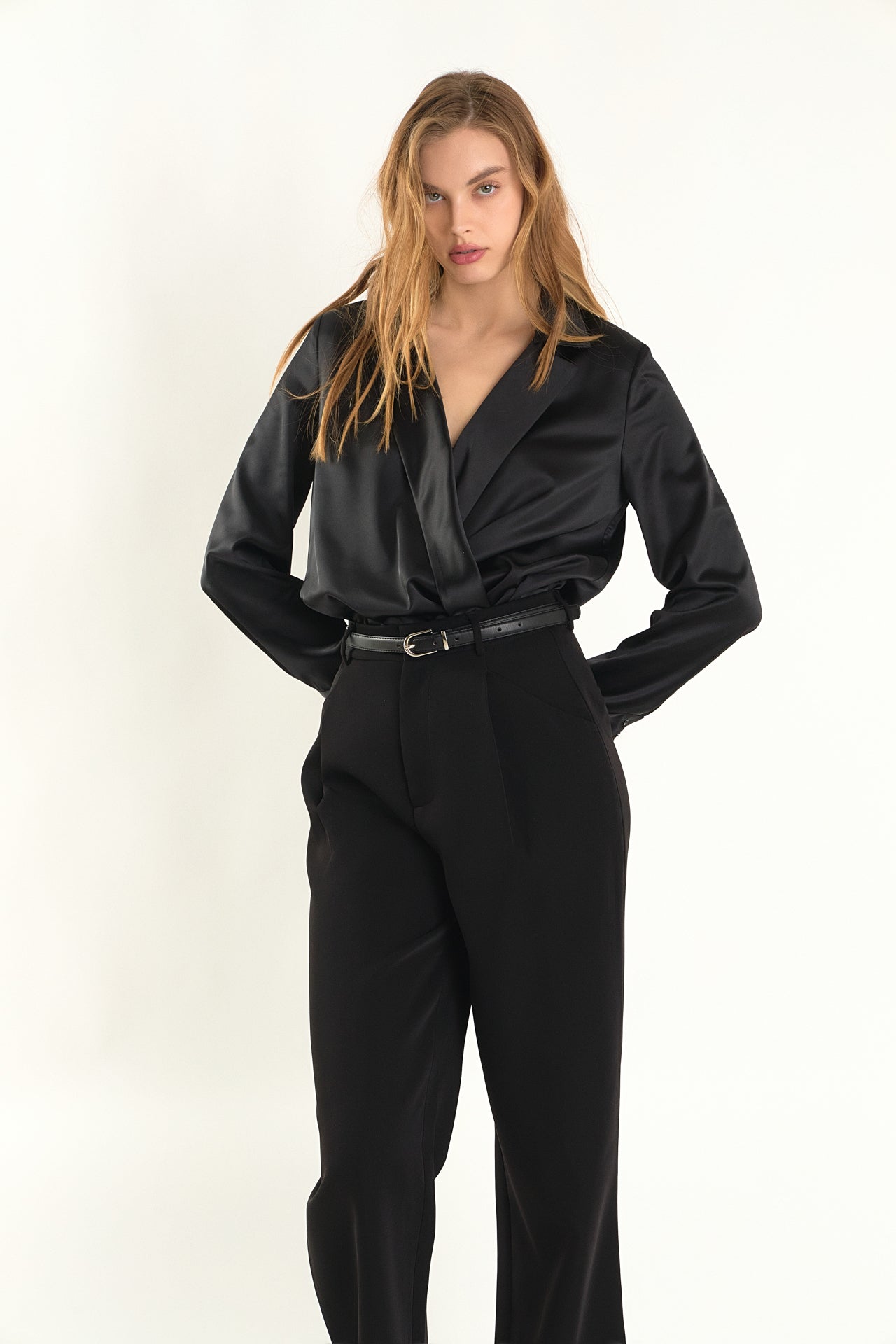 Wrapped Satin Blouse