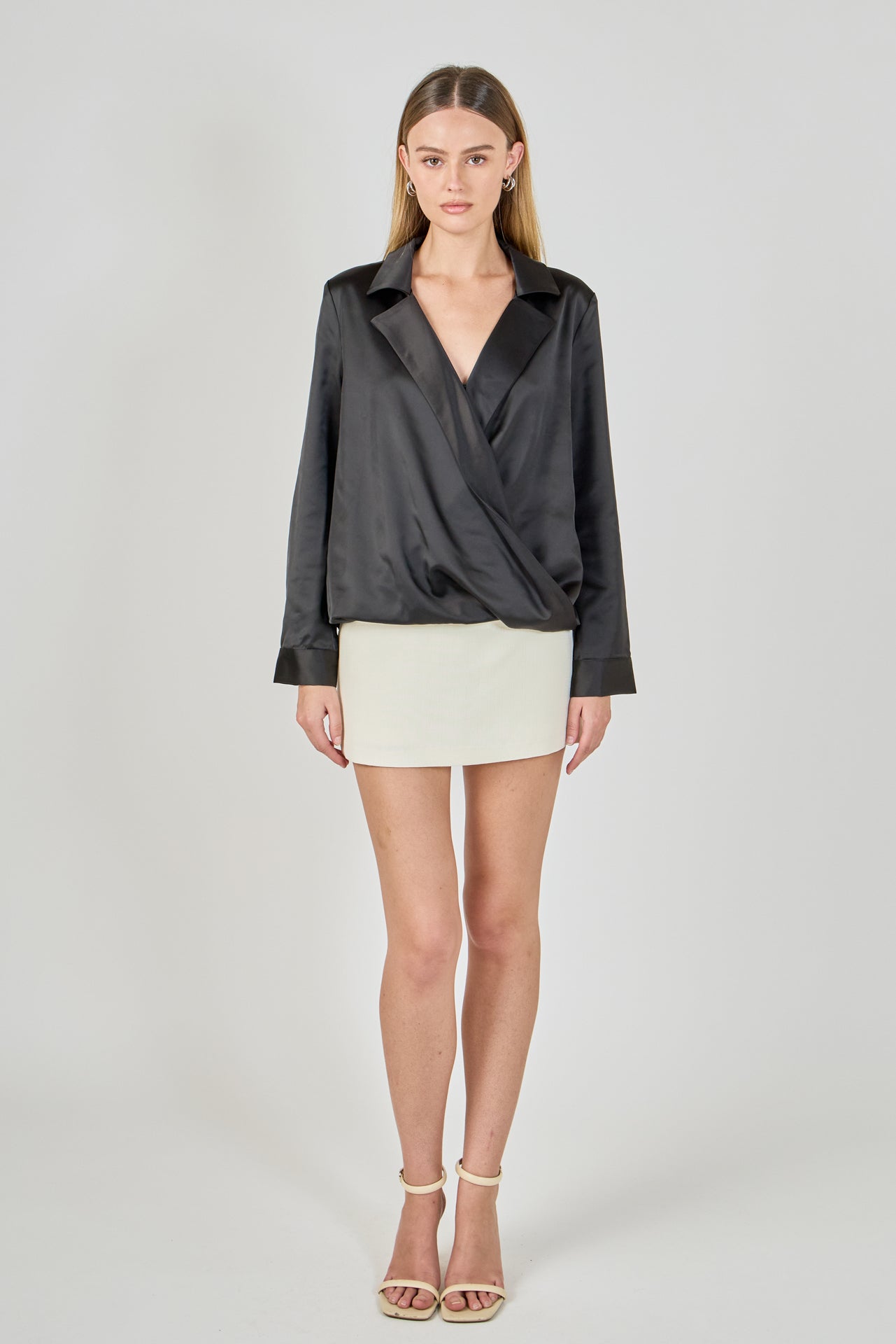 ENDLESS ROSE - Wrapped Satin Blouse - SHIRTS & BLOUSES available at Objectrare