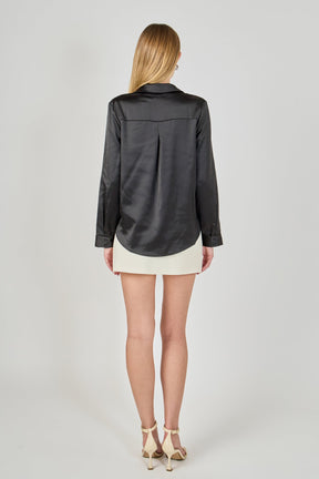 Wrapped Satin Blouse