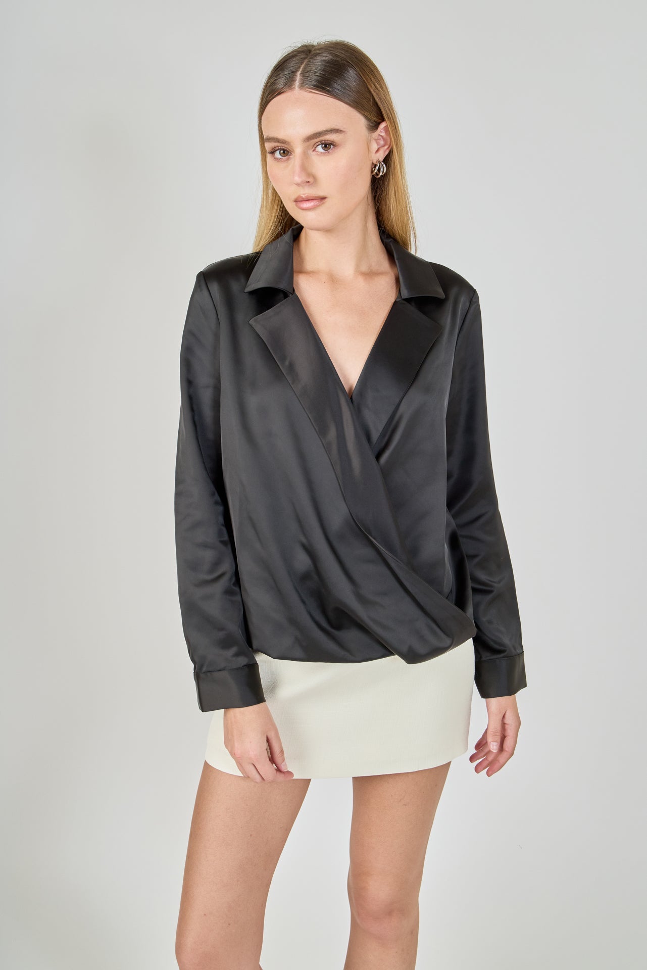 Wrapped Satin Blouse