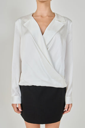 ENDLESS ROSE - Wrapped Satin Blouse - SHIRTS & BLOUSES available at Objectrare